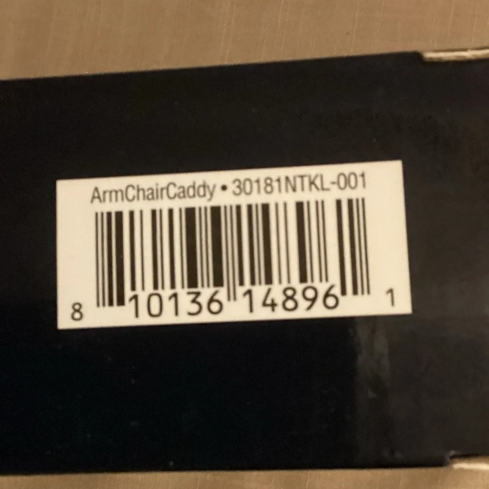 NWT Finer Gents Black Arm Chair Caddy